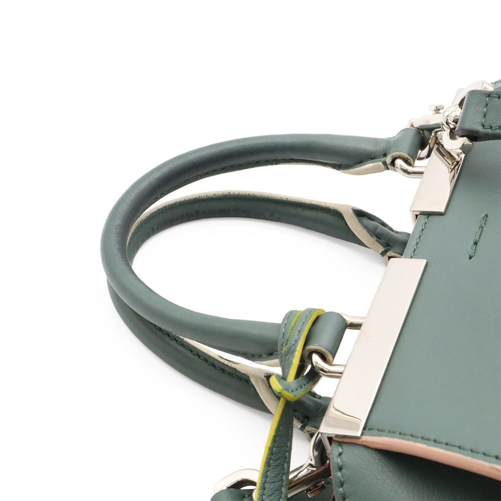Fendi Petit Mini Bag 2-Way Leather Green Gray Multicolor Silver — view 4