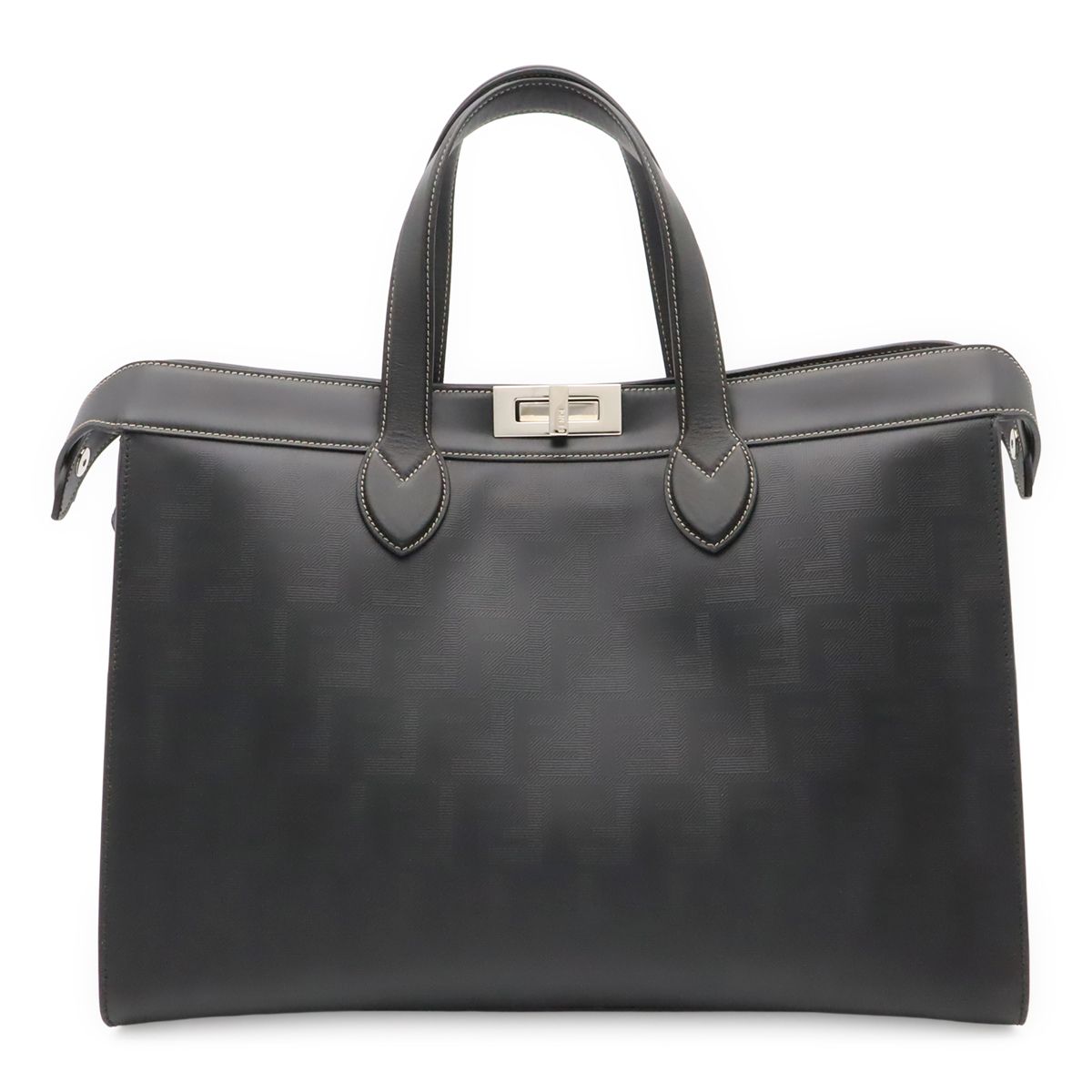 Fendi Peekaboo IC You Forty 8 Tote Large Leather Black Silver Shoulder Pouch