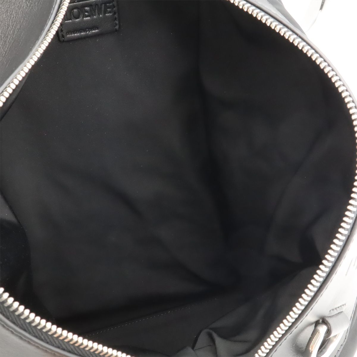 Loewe Convertible Backpack Small Shoulder Bag Nylon Leather Black Silver — view 7