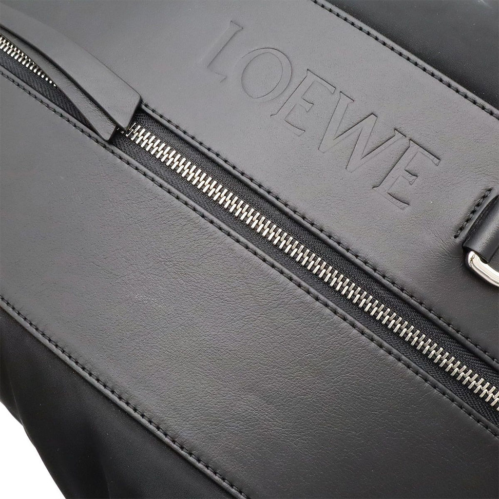 Loewe Convertible Backpack Small Shoulder Bag Nylon Leather Black Silver — view 9