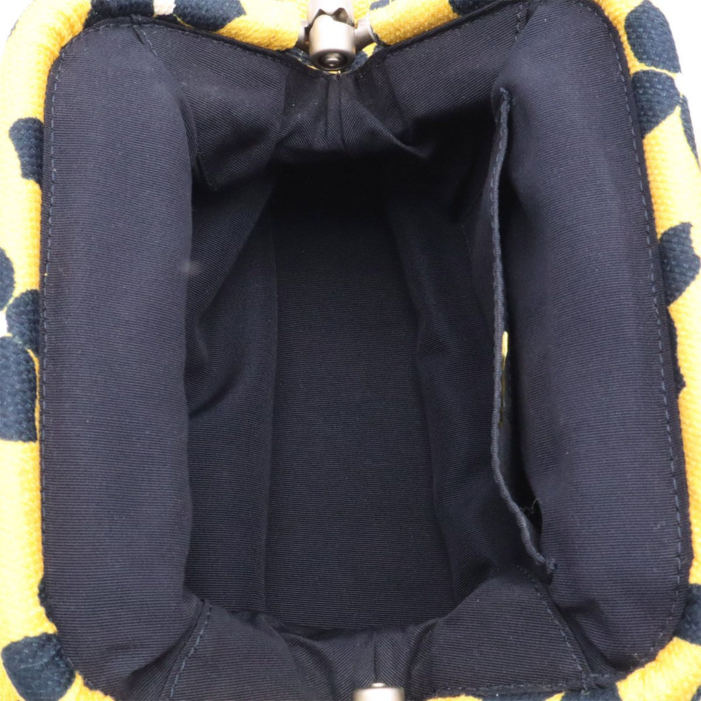 Chanel CC Logo Flower Floral Pattern Handbag Kiss Lock Canvas Yellow Black — view 7
