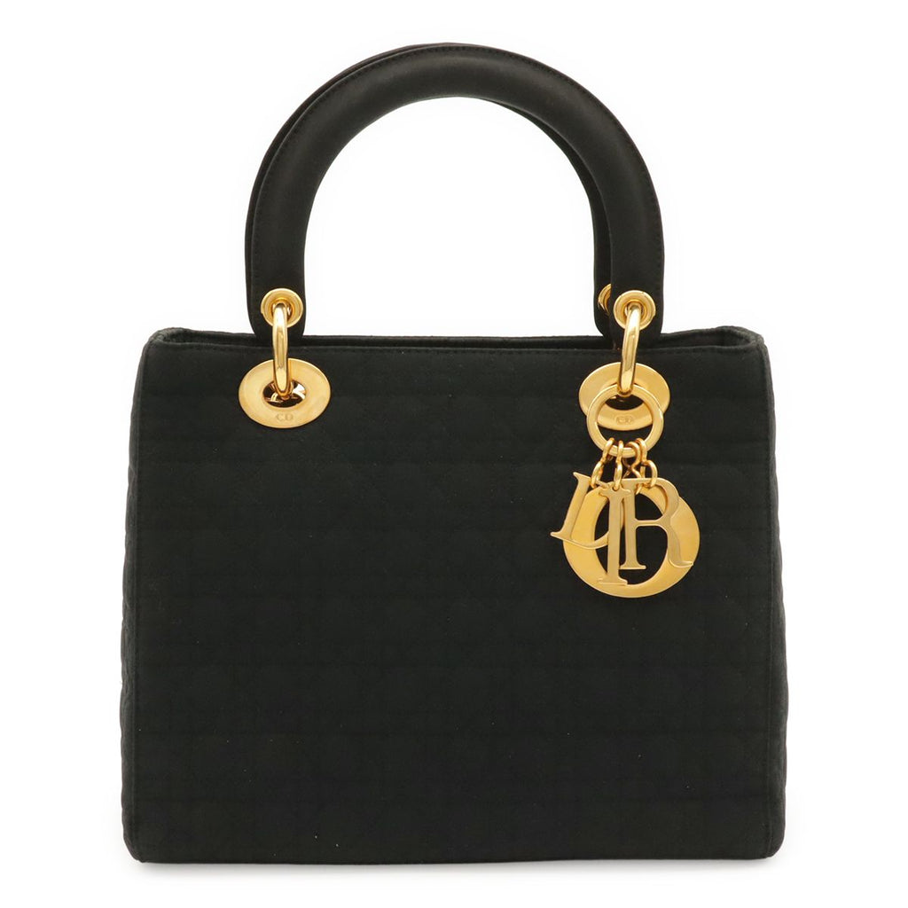 Dior Cannage Tote Nylon Black Gold