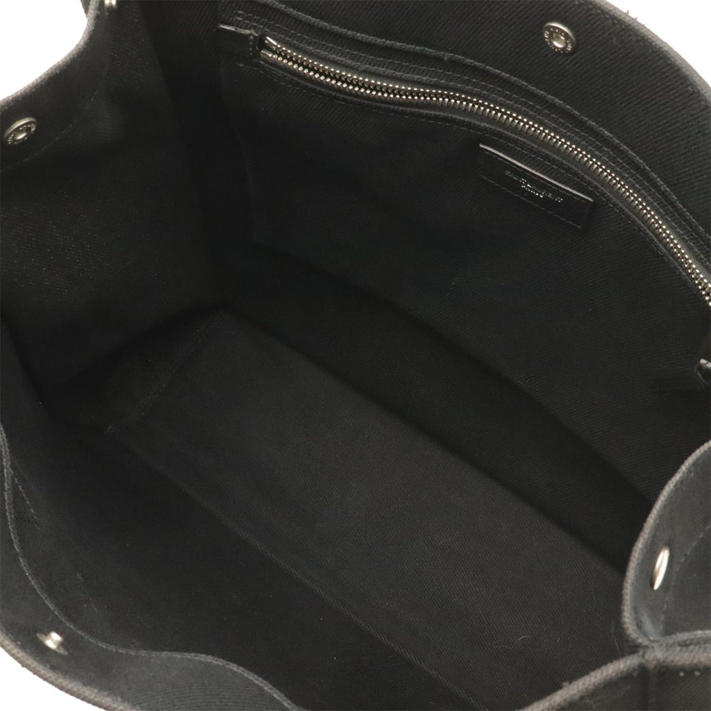 Saint Laurent Paris YSL Yve Gauche Rive Tote Canvas Leather Black — view 6