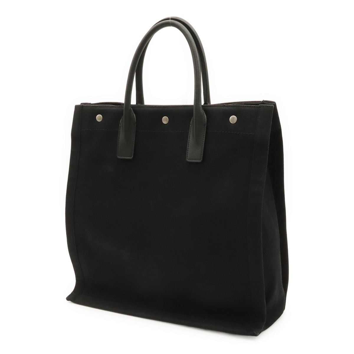 Saint Laurent Paris YSL Yve Gauche Rive Tote Canvas Leather Black — view 2