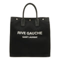 Saint Laurent Paris YSL Yve Gauche Rive Tote Canvas Leather Black