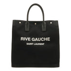 Saint Laurent Paris YSL Yve Gauche Rive Tote Canvas Leather Black