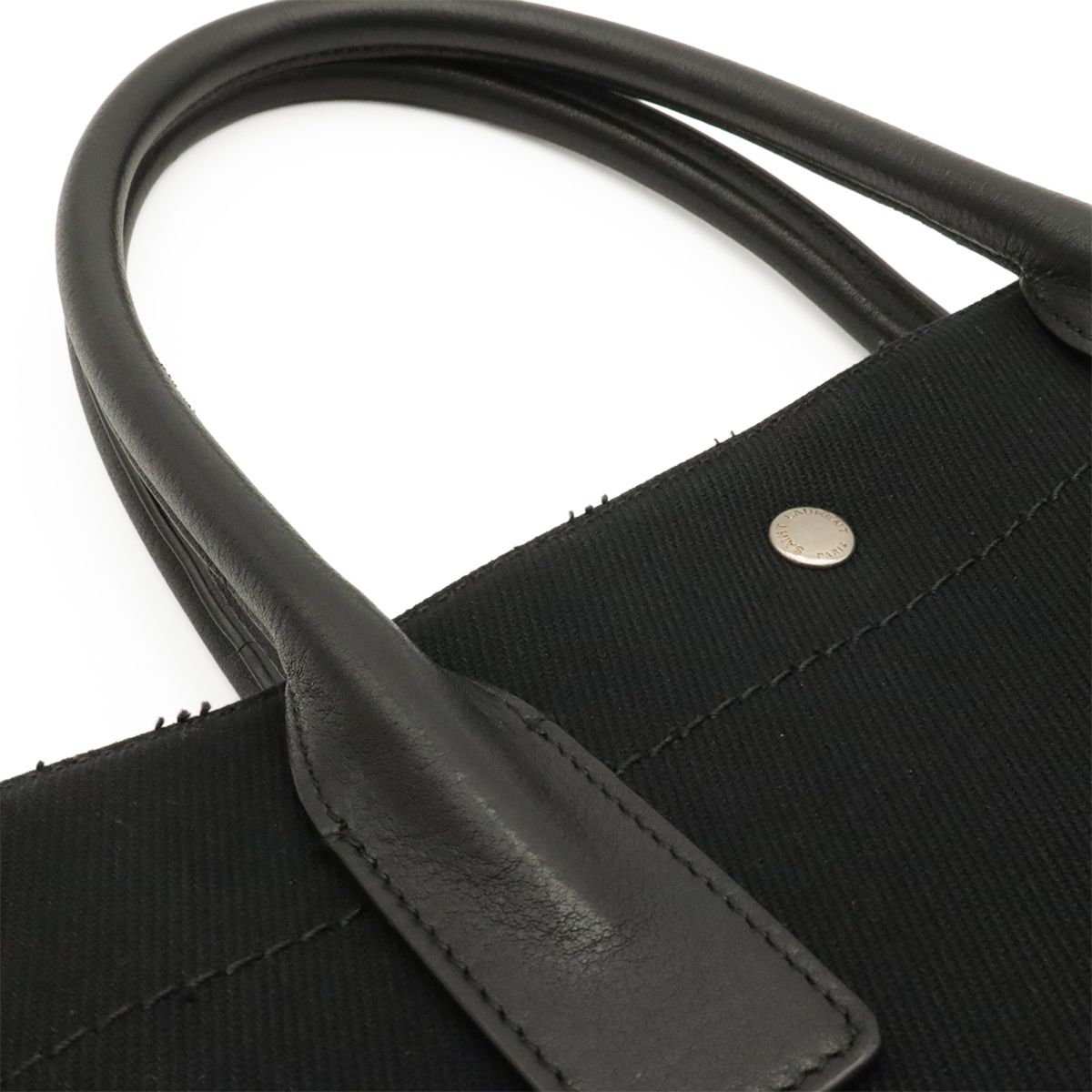 Saint Laurent Paris YSL Yve Gauche Rive Tote Canvas Leather Black — view 4