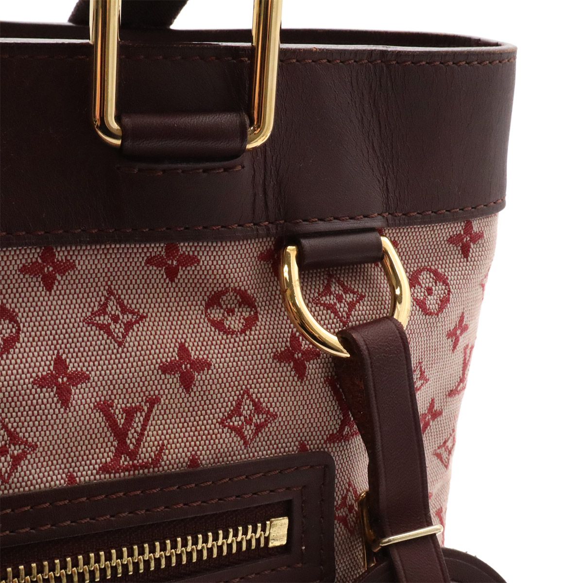 Louis Vuitton Monogram Mini Lucille GM Tote Cherry Canvas Leather — view 6