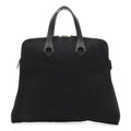 Hermes Sac Ibou MM Tote Canvas Leather Black Silver