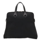 Hermes Sac Ibou MM Tote Canvas Leather Black Silver