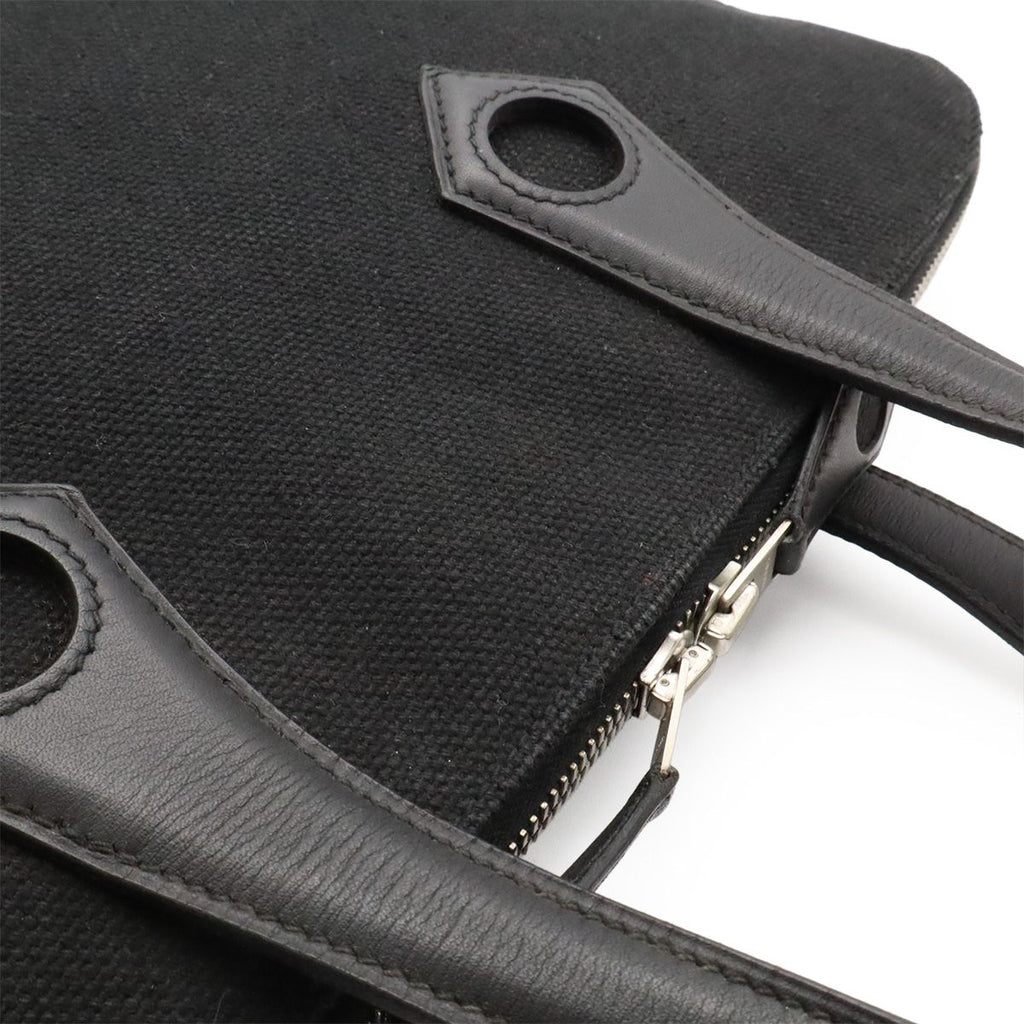 Hermes Sac Ibou MM Tote Canvas Leather Black Silver — view 7