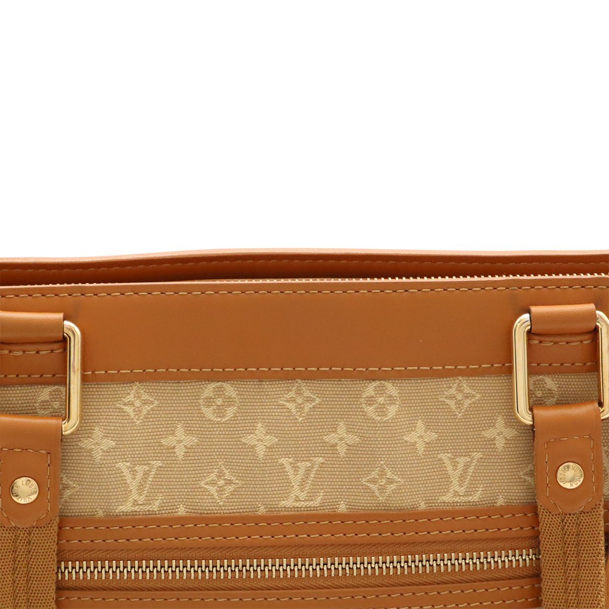 Louis Vuitton Monogram Mini Lucille PM Tote Shoulder Bag Canvas Leather Beige — view 7