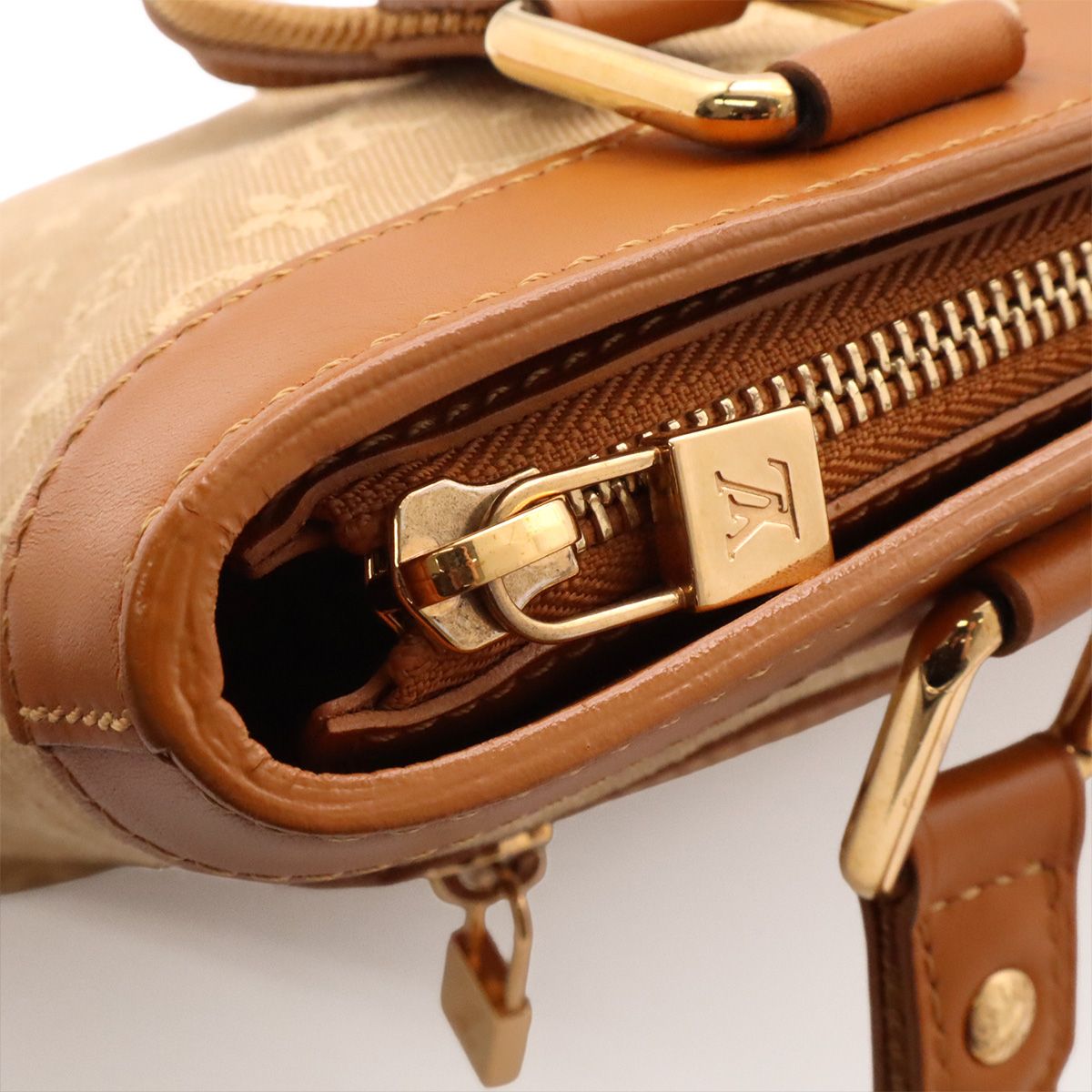 Louis Vuitton Monogram Mini Lucille PM Tote Shoulder Bag Canvas Leather Beige — view 5
