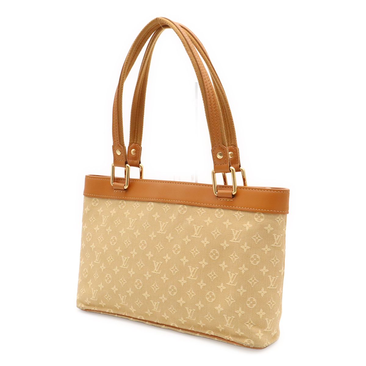 Louis Vuitton Monogram Mini Lucille PM Tote Shoulder Bag Canvas Leather Beige — view 2