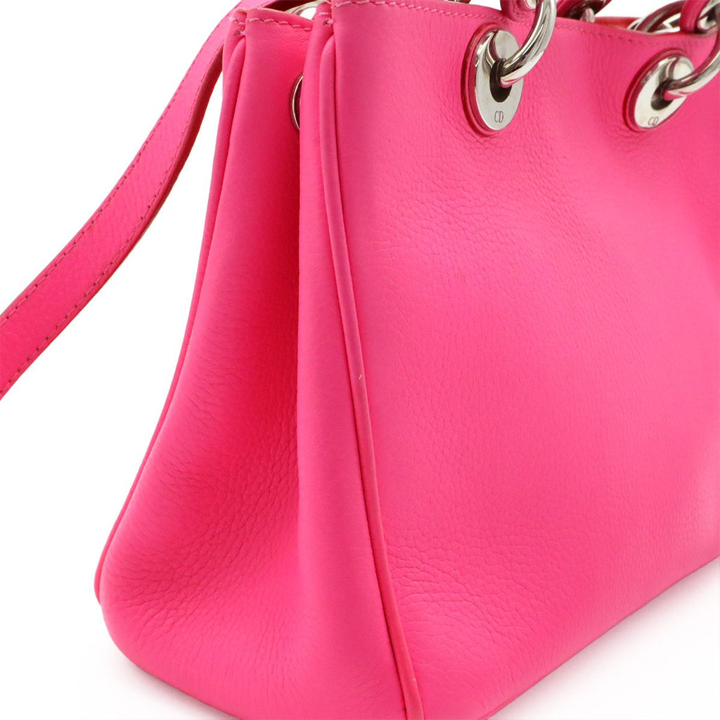 Dior Diorissimo Mini 2-Way Shoulder Bag Crossbody Leather Black Gold — view 6