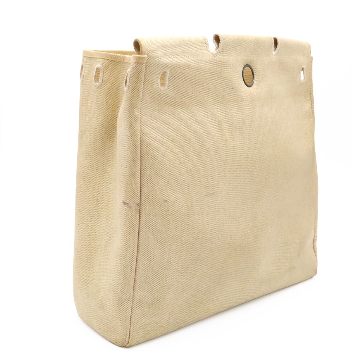 Hermes Herbag MM 2-Way Shoulder Bag Toile Ash Leather Natural Brown — view 9
