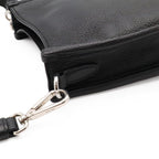 Prada Vitello Daino Soft Leather Mini Shoulder Bag Striped Crossbody Nero Black — view 5