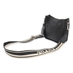Prada Vitello Daino Soft Leather Mini Shoulder Bag Striped Crossbody Nero Black — view 2