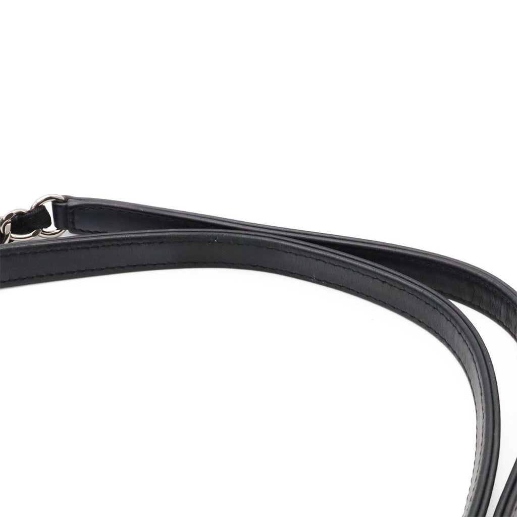 Chanel Deauville Line Tote MM Shoulder Bag Chain Raffia Light Gray Black — view 4
