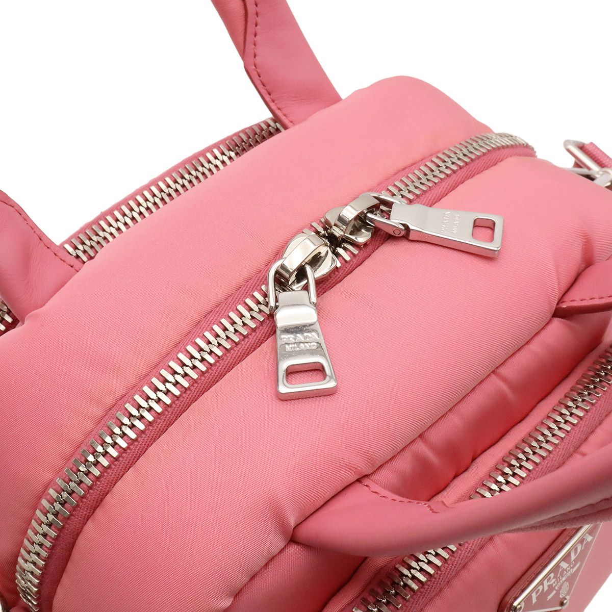 Prada Triangle Logo Mini Bag 2-Way Nylon Begonia Pink Domestic Purchase — view 7