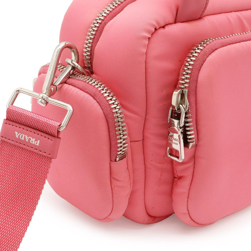 Prada Triangle Logo Mini Bag 2-Way Nylon Begonia Pink Domestic Purchase — view 4