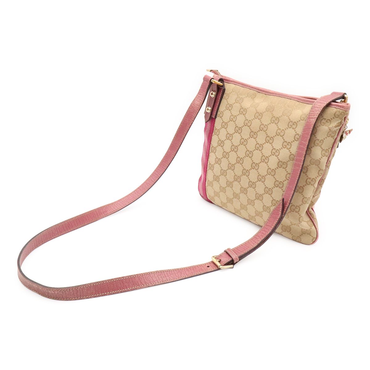 Gucci GG Canvas Sherry Line Shoulder Bag Crossbody Butterfly Charm Leather — view 2