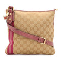 Gucci GG Canvas Sherry Line Shoulder Bag Crossbody Butterfly Charm Leather