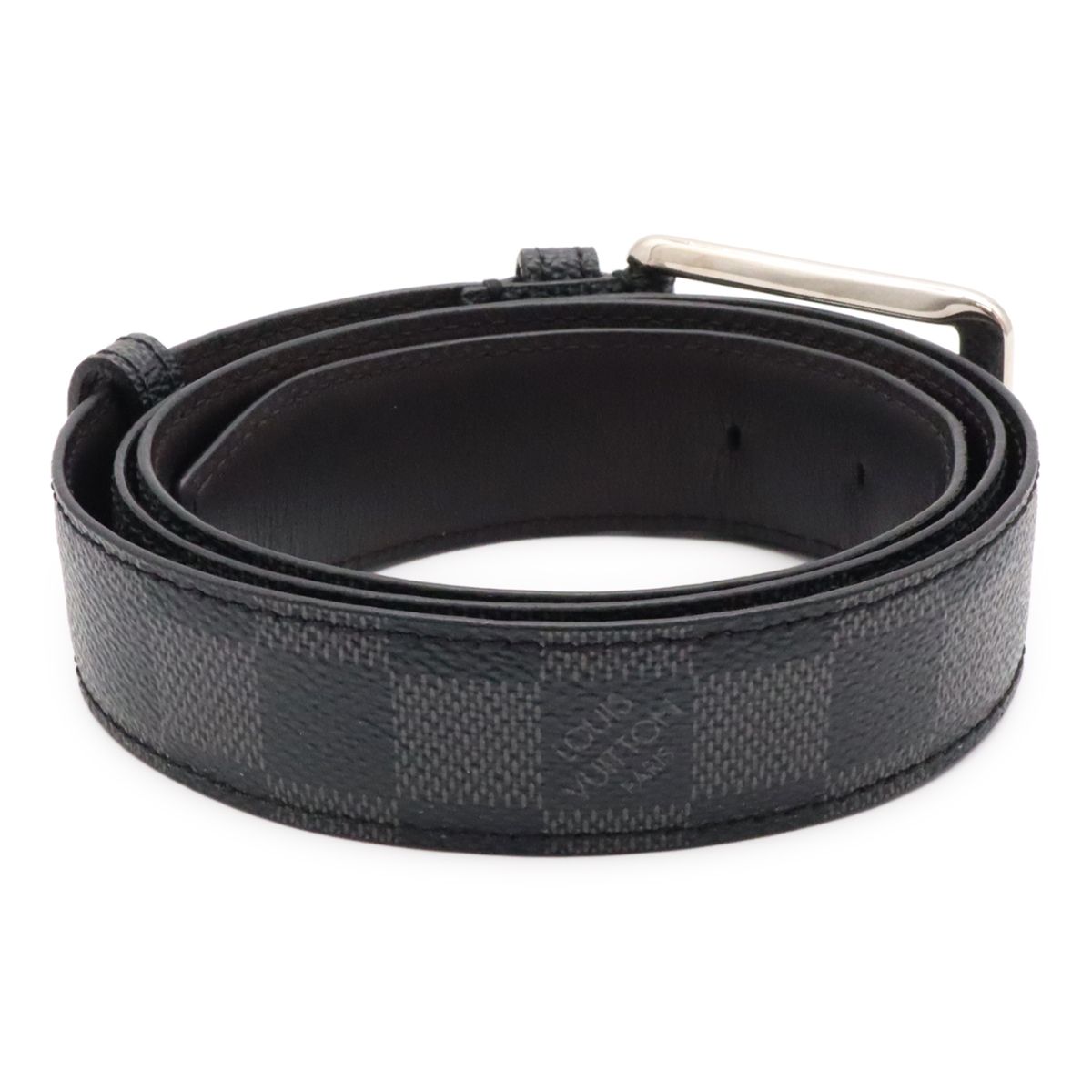 Louis Vuitton Damier Graphite Ceinture Force Belt Silver — view 2