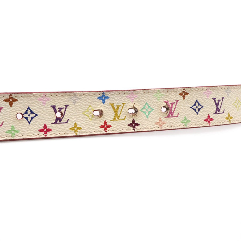 Louis Vuitton Monogram Multicolor Ceinture Carre Belt Leather Blanc White 80 — view 5