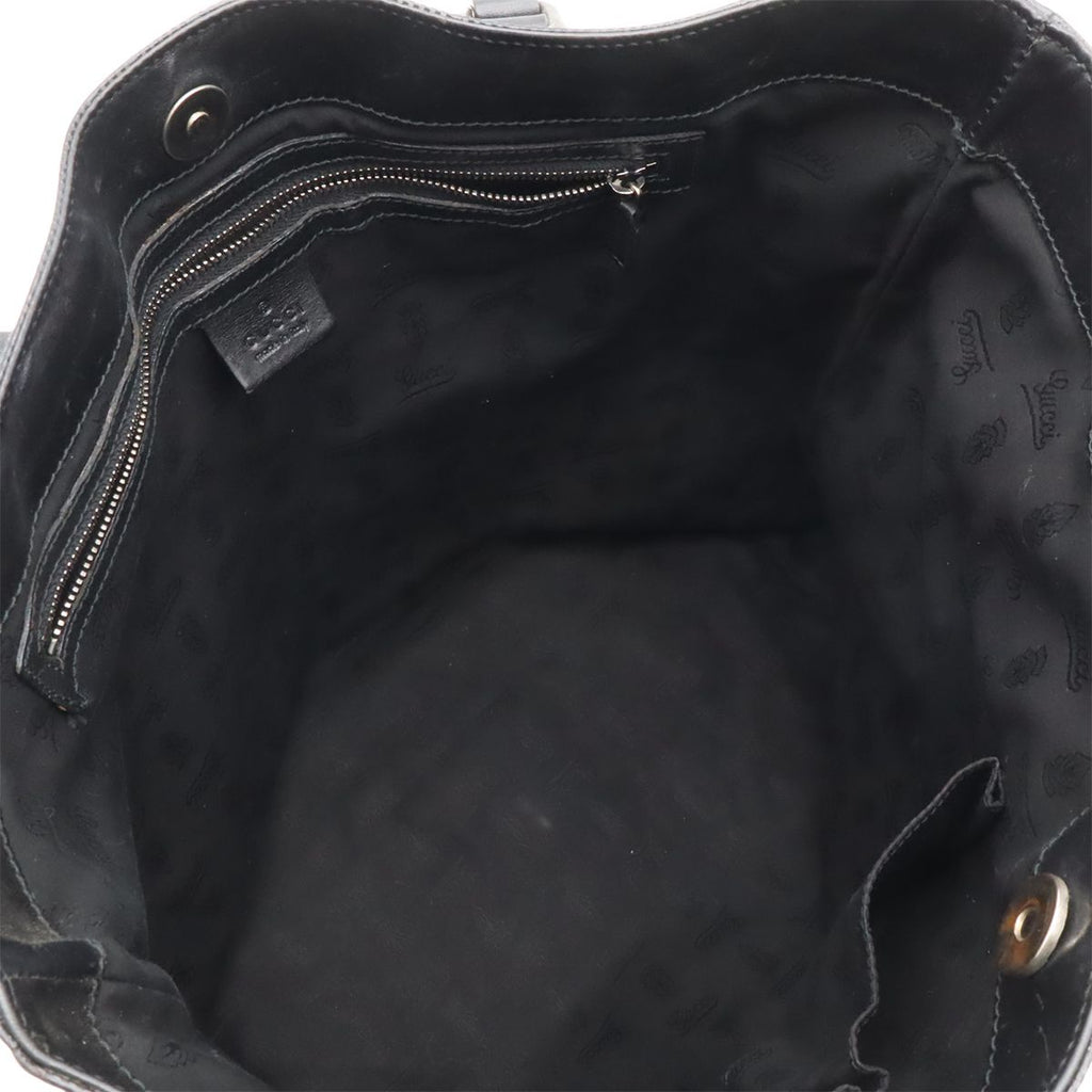 Gucci GG Supreme Tote Shoulder Leather Black Silver — view 5