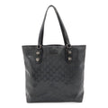 Gucci GG Supreme Tote Shoulder Leather Black Silver