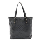 Gucci GG Supreme Tote Shoulder Leather Black Silver