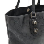 Gucci GG Supreme Tote Shoulder Leather Black Silver — view 8