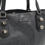 Gucci GG Supreme Tote Shoulder Leather Black Silver — view 9