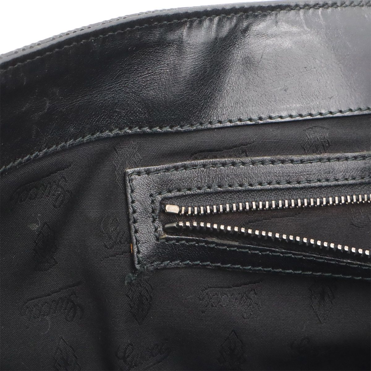 Gucci GG Supreme Tote Shoulder Leather Black Silver — view 7