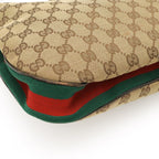 Gucci GG Canvas Sherry Line Shoulder Bag Crossbody Leather Khaki Beige Brown — view 3