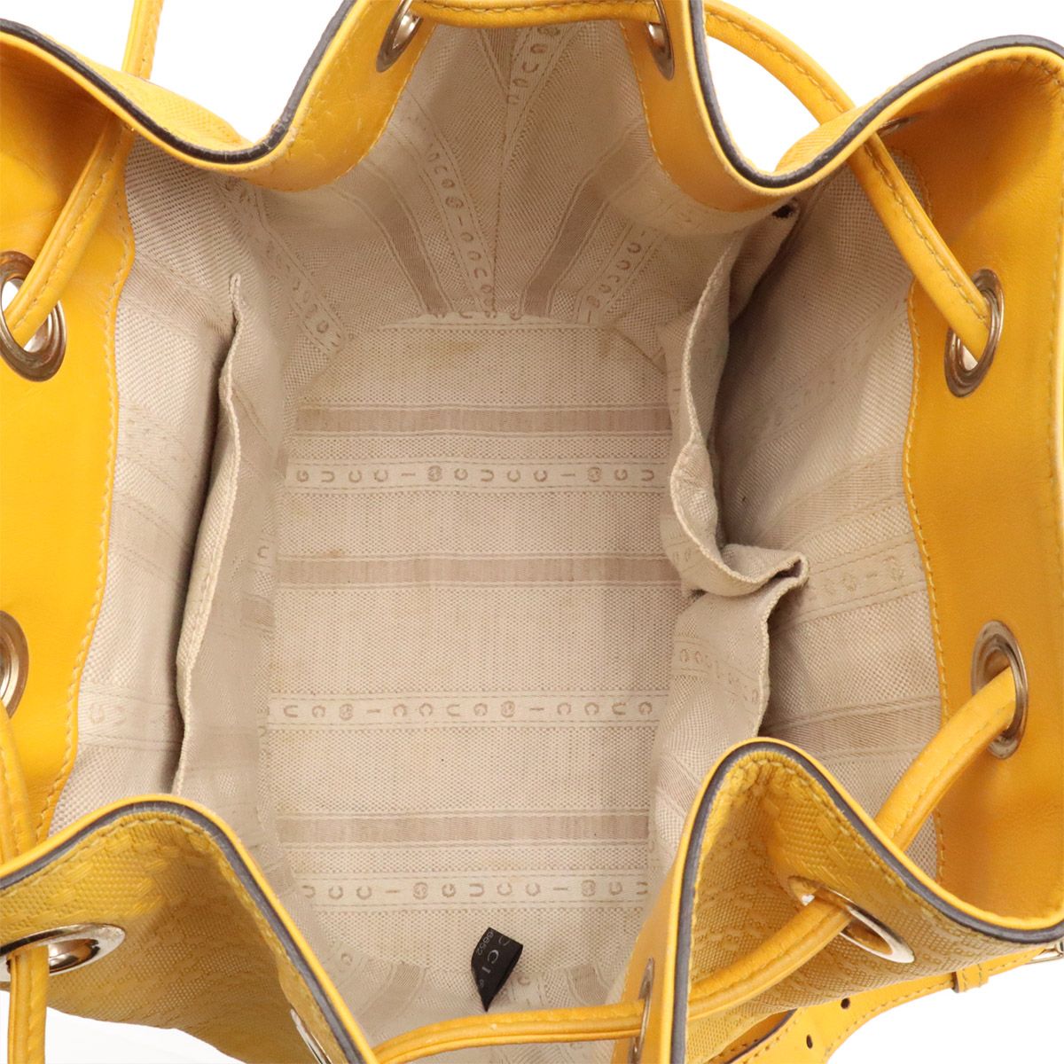 Gucci Bright Diamante Drawstring Shoulder Bag Crossbody Leather Yellow Gold — view 9