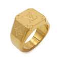 Louis Vuitton Signet Ring Monogram L Gold Plated
