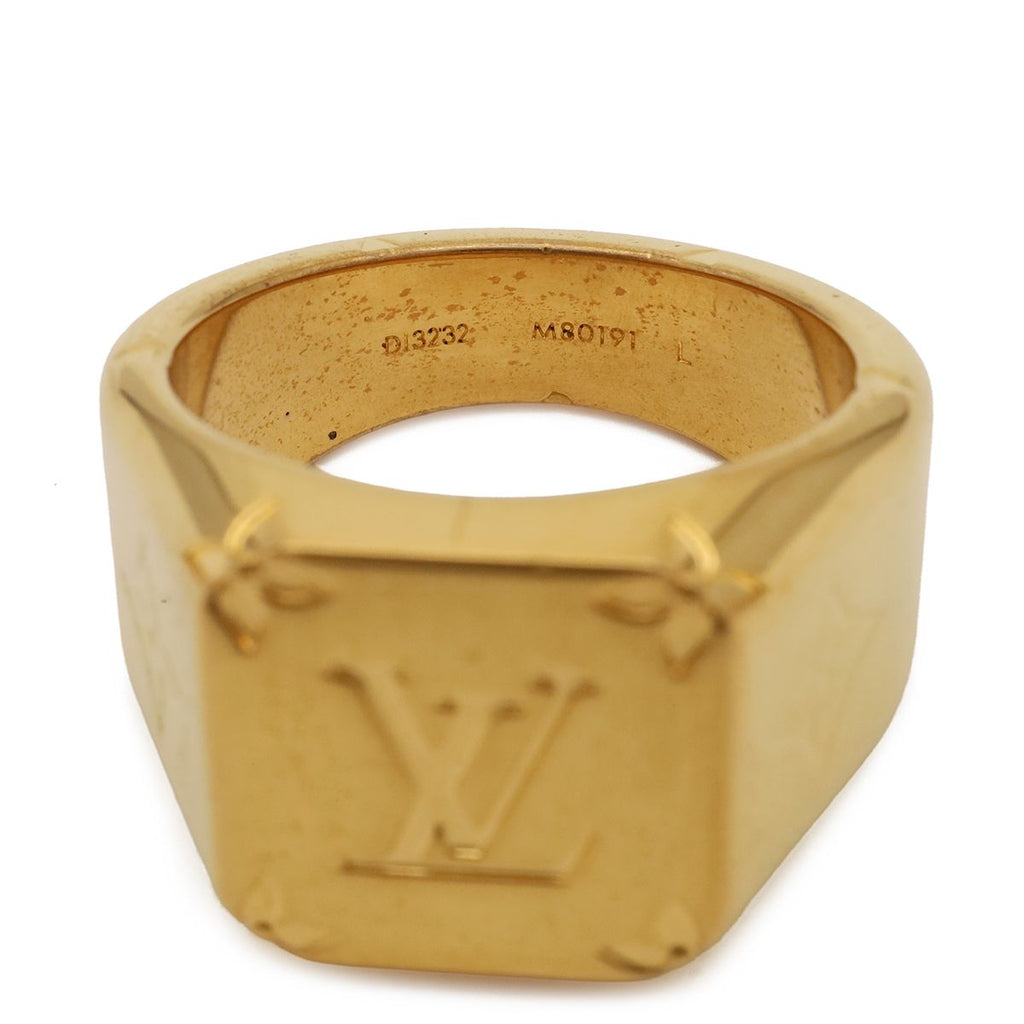 Louis Vuitton Signet Ring Monogram L Gold Plated — view 4