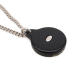 Chanel CC Logo CC Mark Pendant Metal Rhinestone Black Silver — view 4