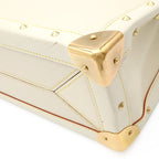 Louis Vuitton Suhali Faburo Tote Studs Leather Blanc White — view 3