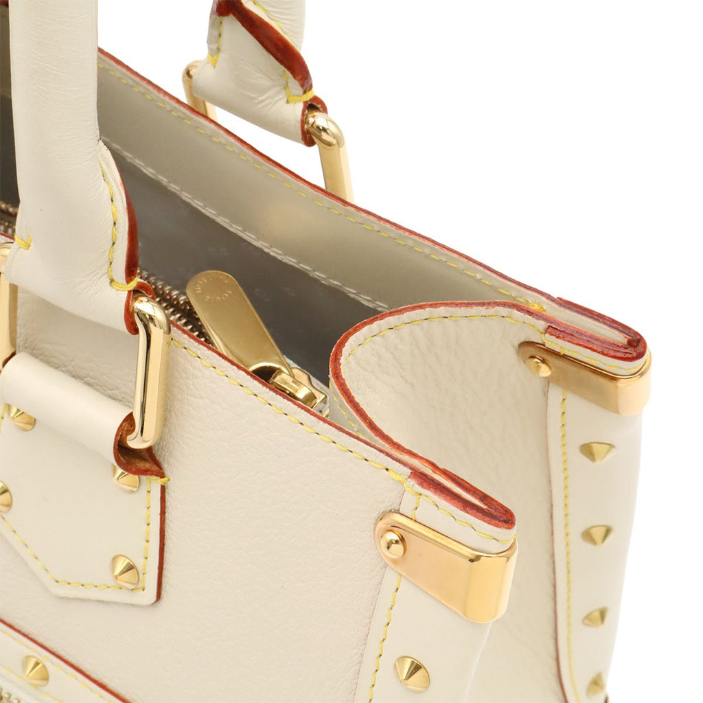 Louis Vuitton Suhali Faburo Tote Studs Leather Blanc White — view 7