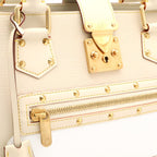 Louis Vuitton Suhali Faburo Tote Studs Leather Blanc White — view 9