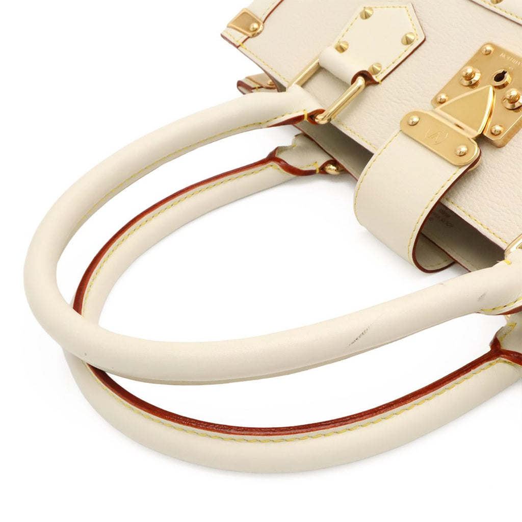 Louis Vuitton Suhali Faburo Tote Studs Leather Blanc White — view 4