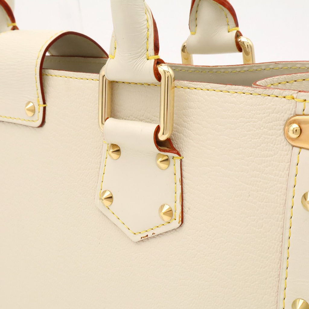 Louis Vuitton Suhali Faburo Tote Studs Leather Blanc White — view 8