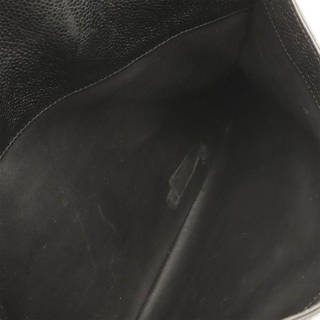 Chanel CC Logo Chain Tote Shoulder Bag Caviar Leather Black Gold — view 9
