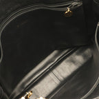 Chanel CC Logo Chain Tote Shoulder Bag Caviar Leather Black Gold — view 6