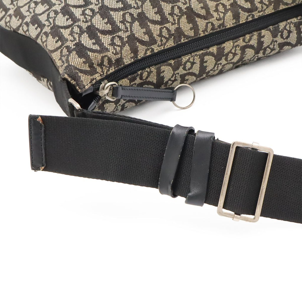 Dior Trotter Shoulder Bag Crossbody Jacquard Canvas Leather Black — view 6