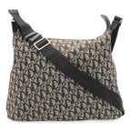 Dior Trotter Shoulder Bag Crossbody Jacquard Canvas Leather Black