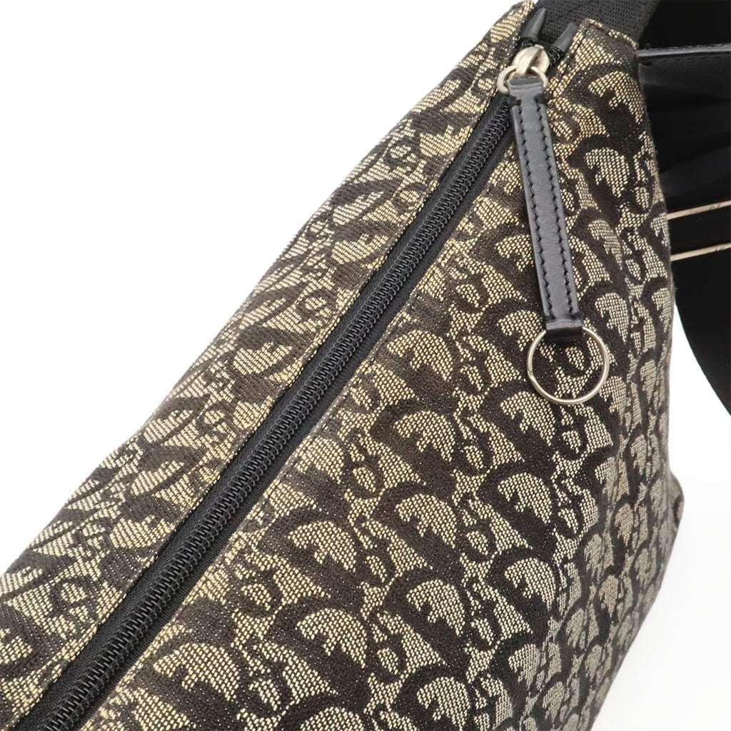 Dior Trotter Shoulder Bag Crossbody Jacquard Canvas Leather Black — view 7